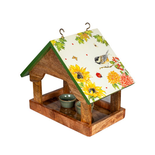The Weaver's Nest Wooden Birdfeeder With Sunflowers