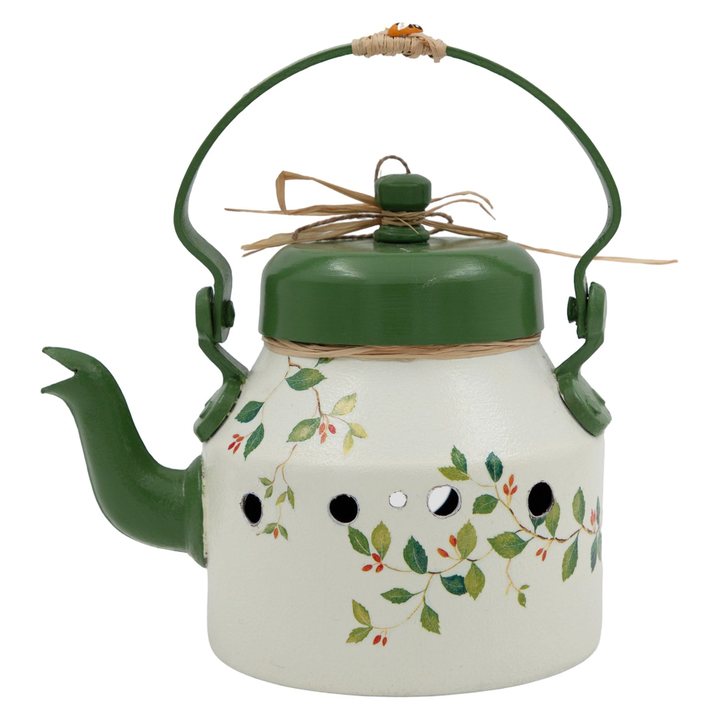 The Weaver's Nest Tea Pot / Kettle Shaped Green Hanging Bird House