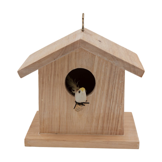 The Weaver's Nest Hut Shaped Pine Wood Bird House -1