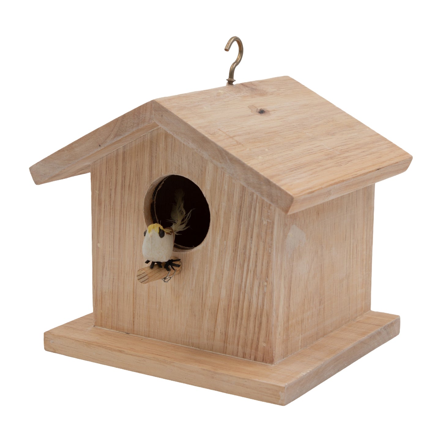 The Weaver's Nest Pine Wood Bird House Style 2 + Hut Shaped Pine Wood Bird House -1 + Hut Shaped Pine Wood Bird House -2