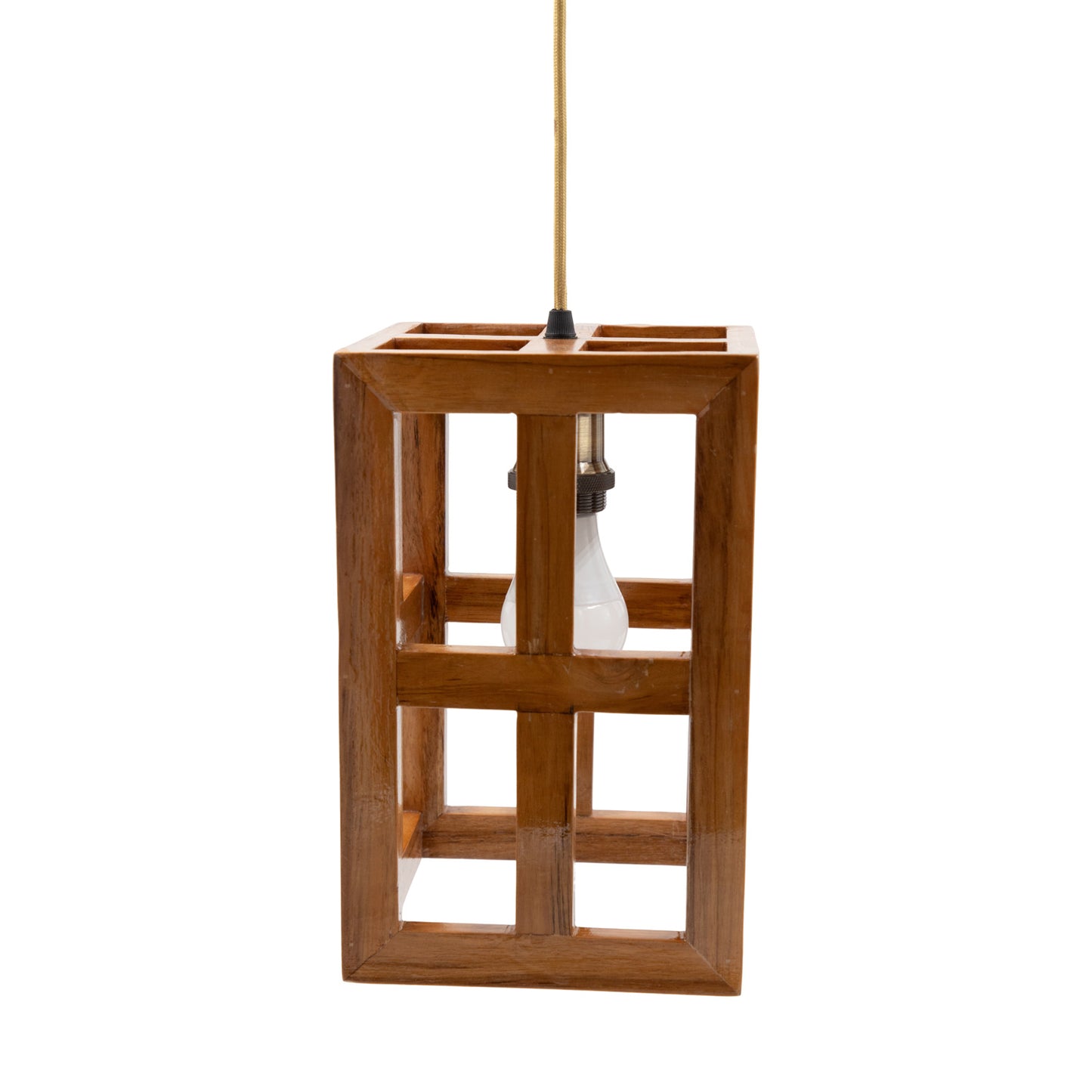 The Weaver's Nest Rustic Vintage Teak Wood Hanging Light/Lamp, Pendant Light for Home Decor, Living Room, Study Room