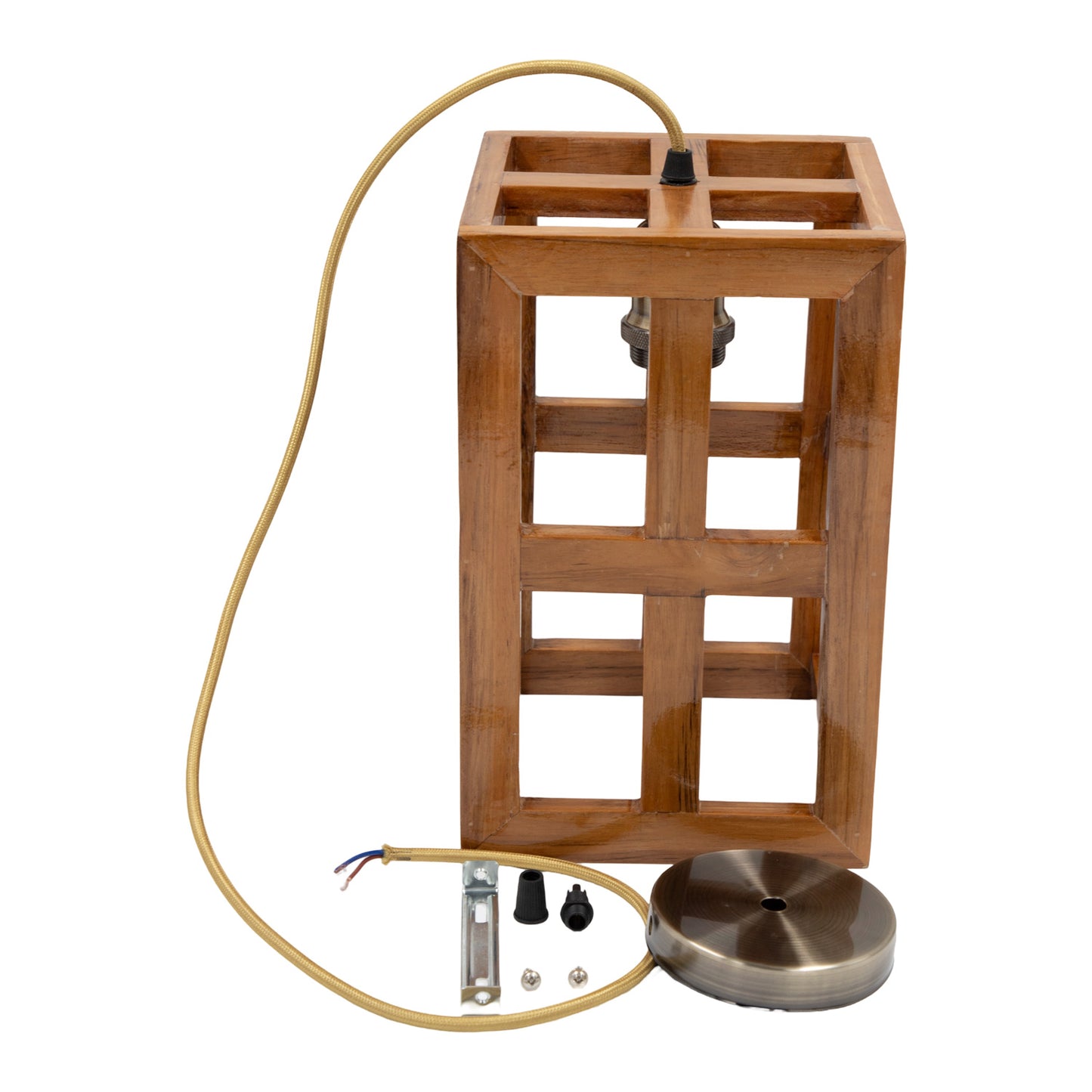The Weaver's Nest Rustic Vintage Teak Wood Hanging Light/Lamp, Pendant Light for Home Decor, Living Room, Study Room