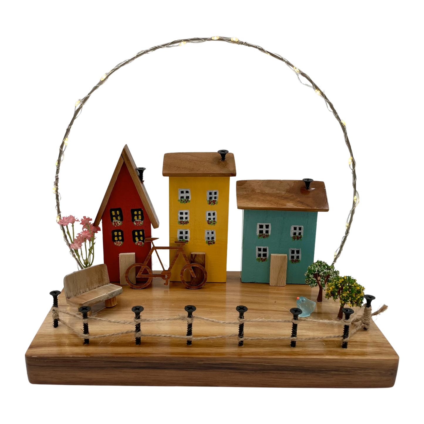The Weaver's Nest Wooden Houses with String Lights