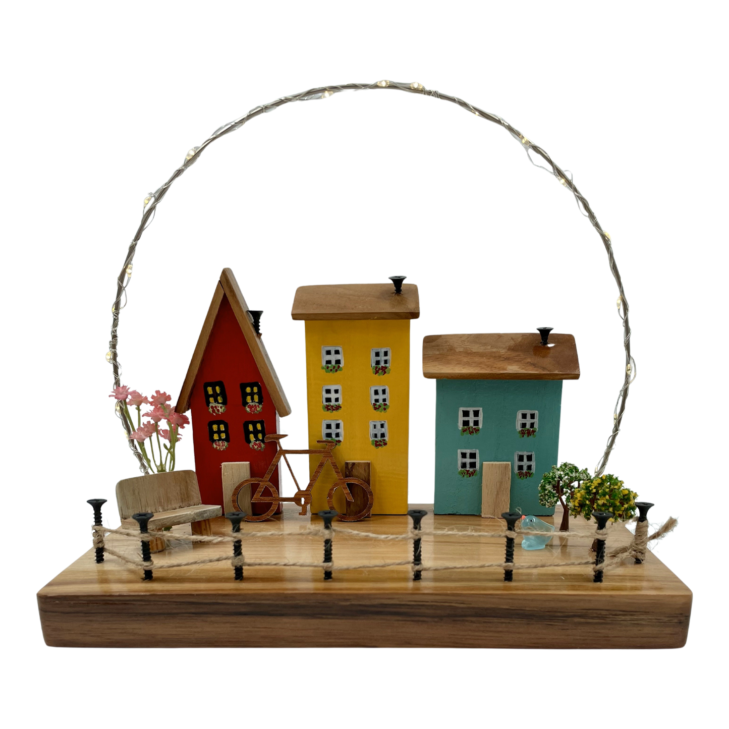 The Weaver's Nest Wooden Houses with String Lights