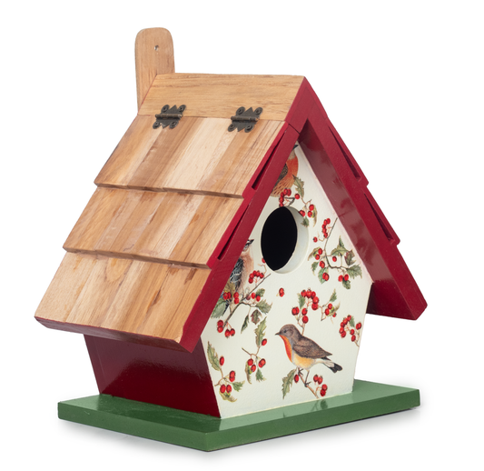 The Weaver's Nest Teak Wood Roof Bird House