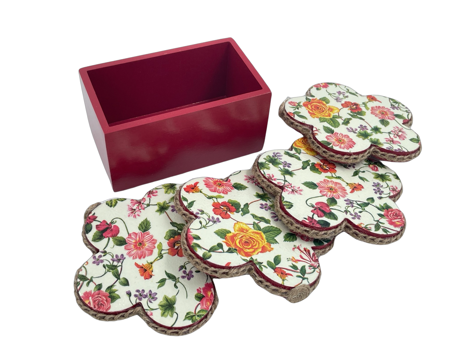 The Weaver's Nest Wooden Flower Coasters