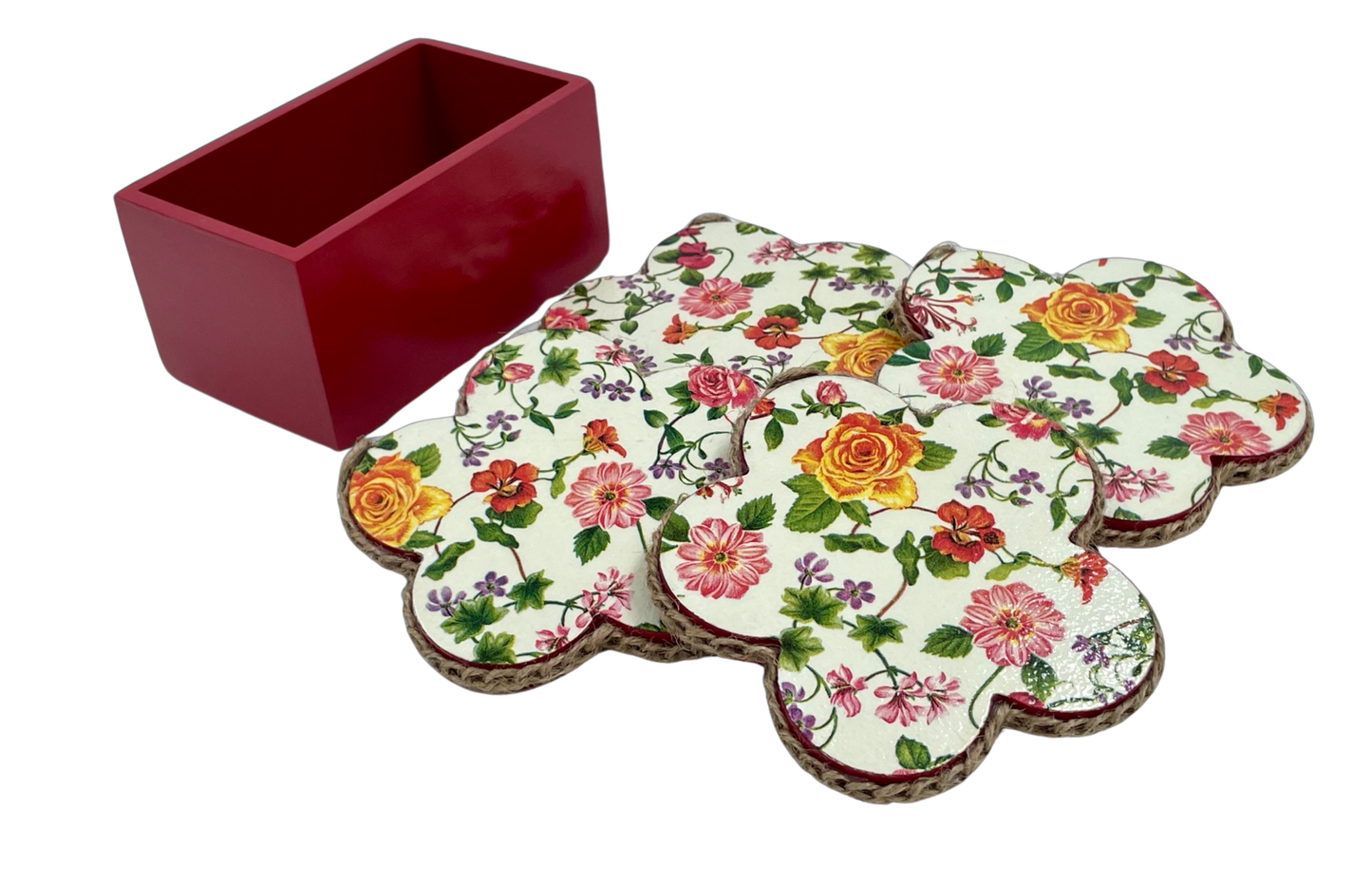The Weaver's Nest Wooden Flower Coasters
