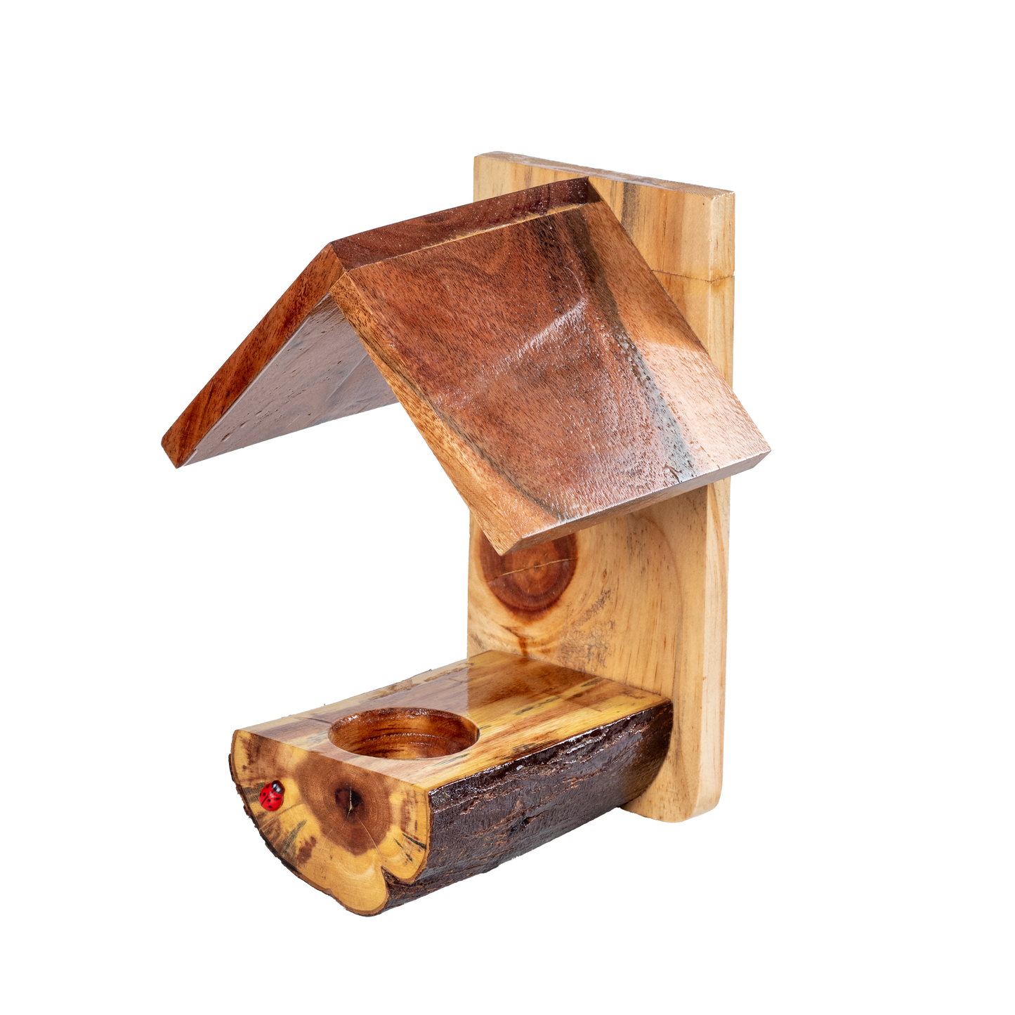 The Weaver's Nest Wooden Log Bird Feeder