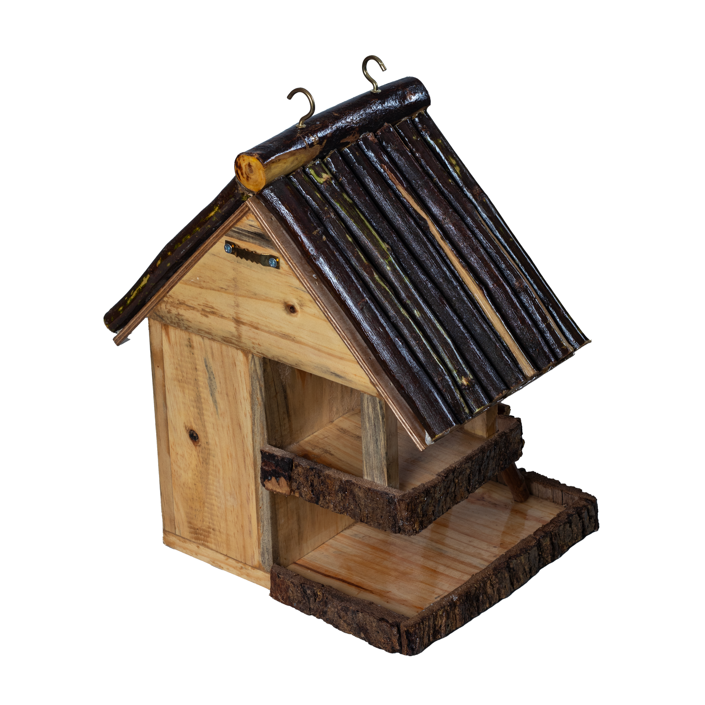 The Weaver's Nest Rustic Hut / Cabin Shaped Wooden Birdfeeder