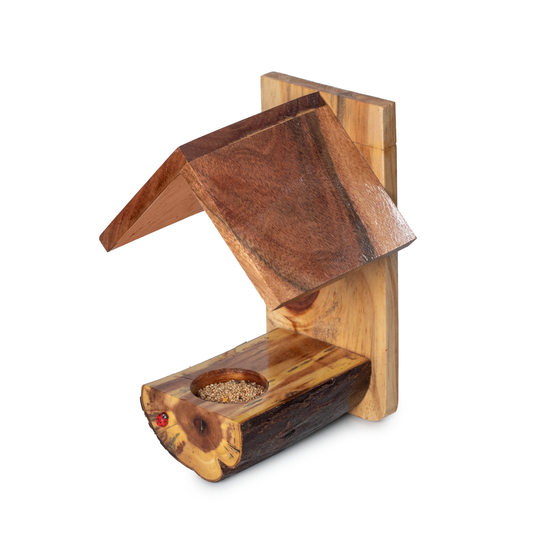 The Weaver's Nest Wooden Log Bird Feeder