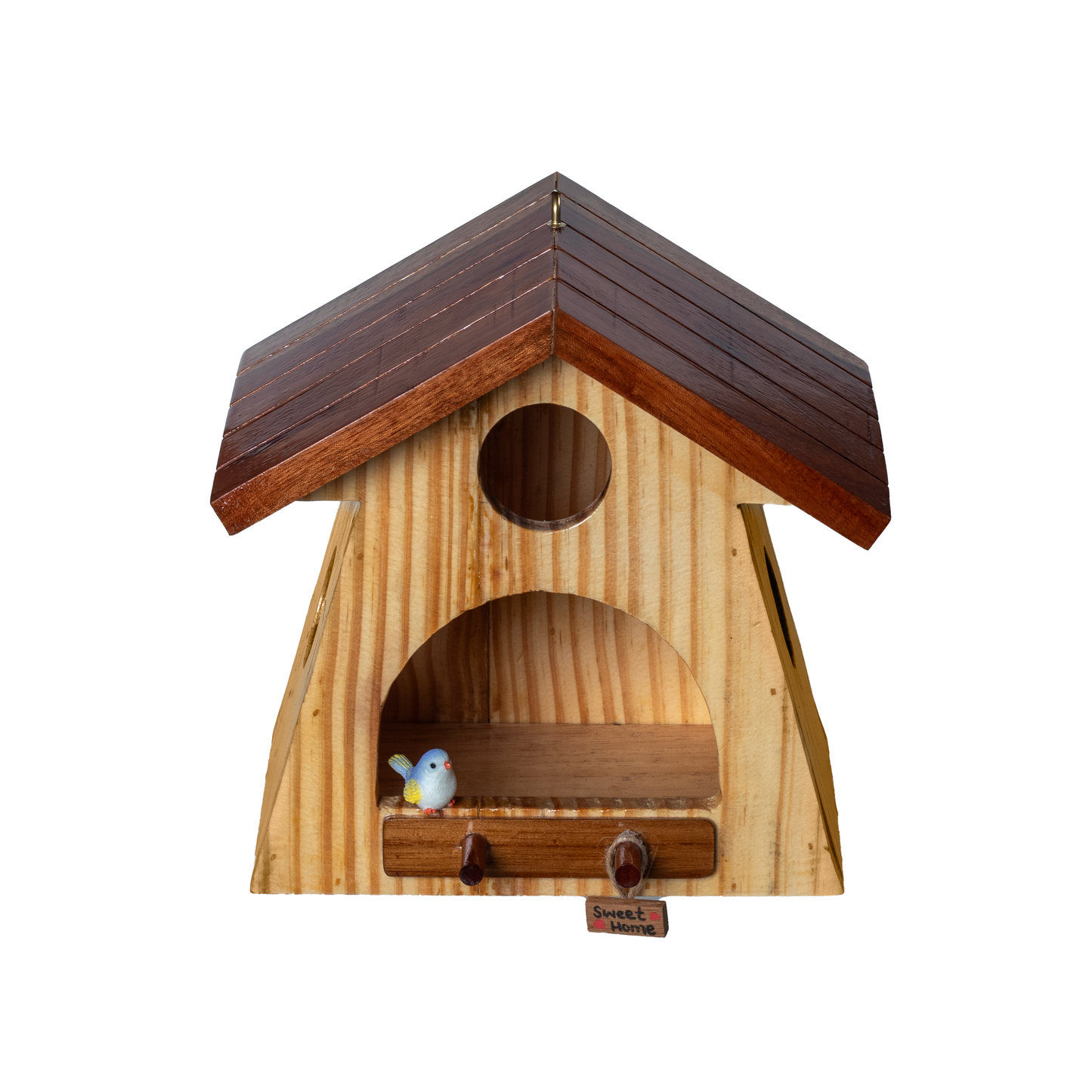 The Weaver's Nest House Shaped Wooden Bird Feeder