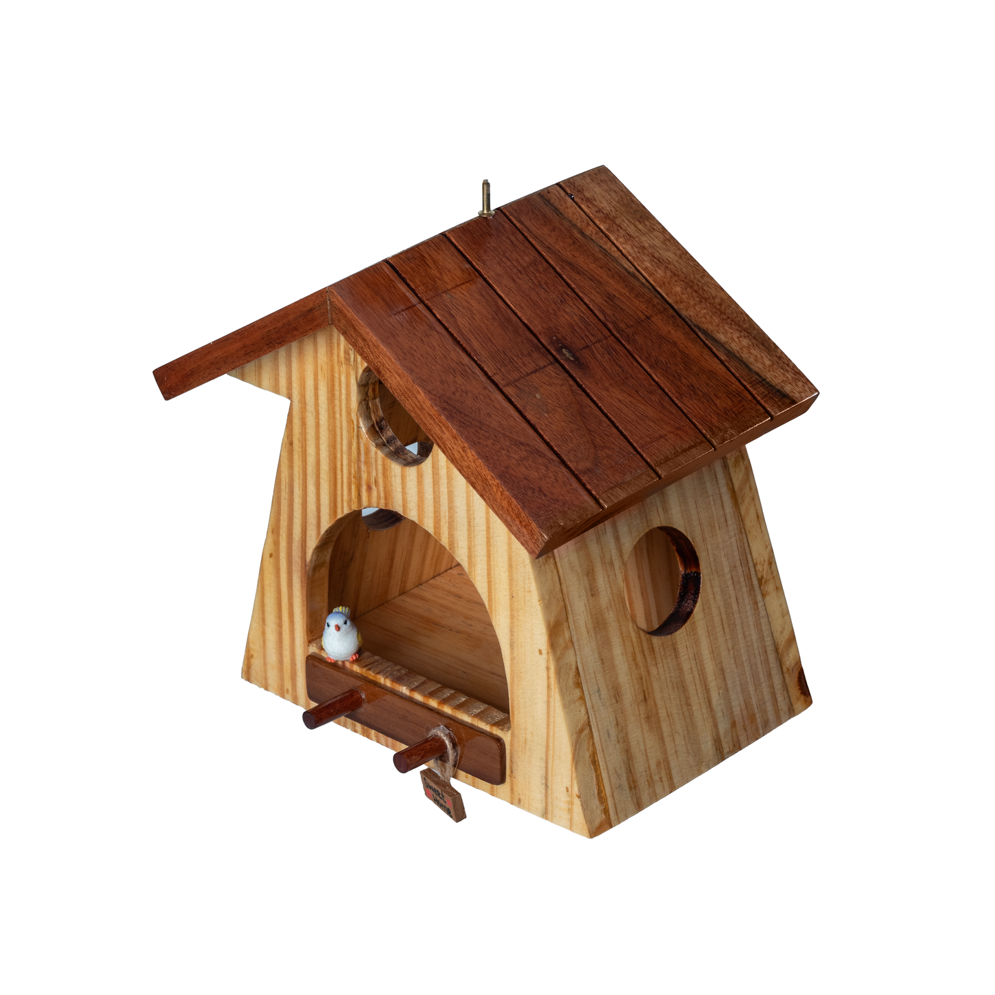 The Weaver's Nest House Shaped Wooden Bird Feeder