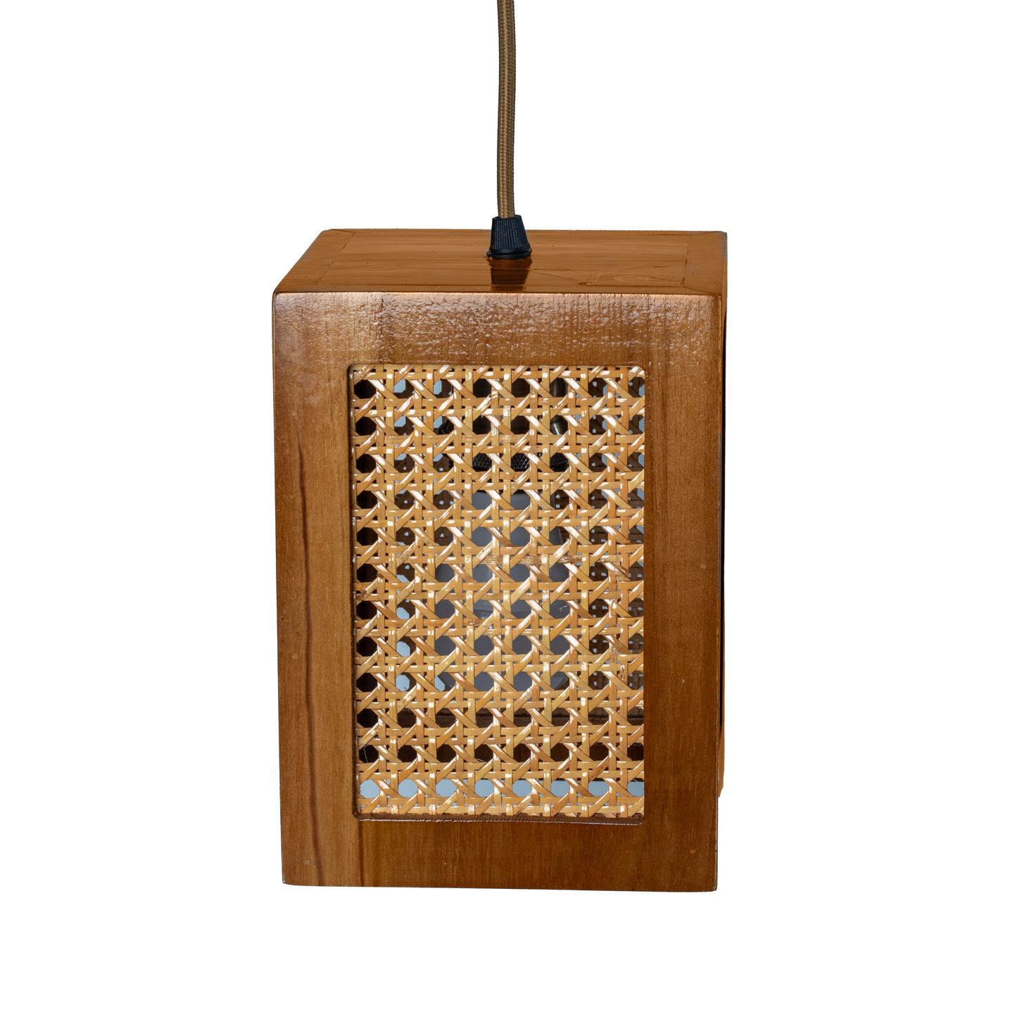 The Weaver's Nest Wood & Cane Hanging Light/Lamp