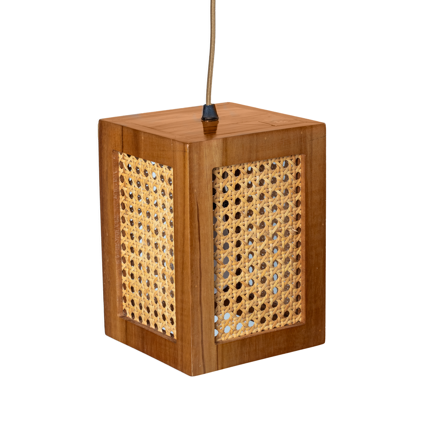 The Weaver's Nest Wood & Cane Hanging Light/Lamp