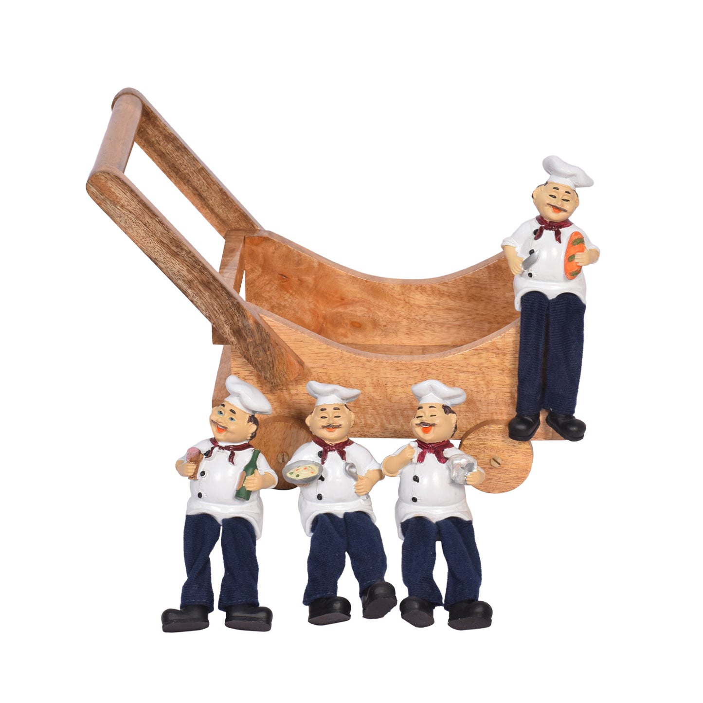 The Weaver's Nest Solid Wood Table Utility Decorative Cart Organiser for Dining Table, Kitchen and Restaurants (Brown, 23 x 15 x 12 cm)