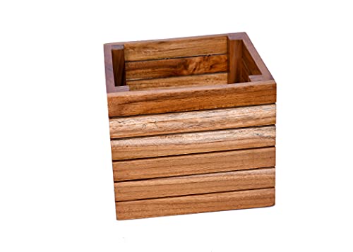 The Weaver's Nest Wooden Planter Box/Plant Stand, Flower Pot Holder for Home, Restaurants, Hotels, Garden, Balcony, Patio
