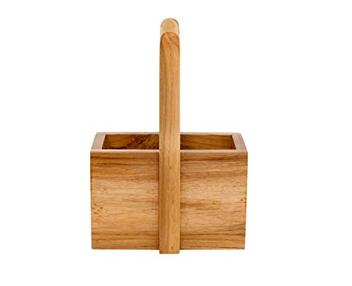The Weaver's Nest Wooden Teak Cutlery Holder Stand for Kitchen, Dining Table