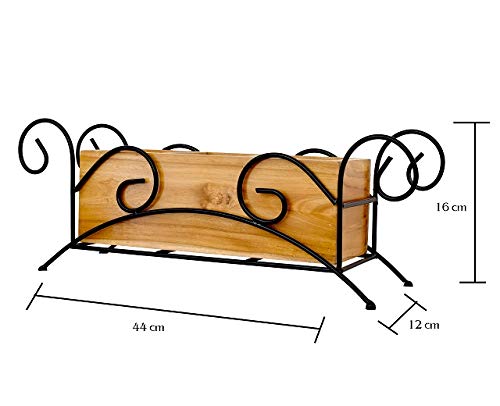 The Weaver's Nest Teak Wood and Iron Cutlery Holder