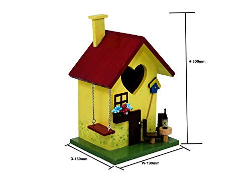 The Weaver's Nest Beautifully Designed Yellow Bird House with Swing