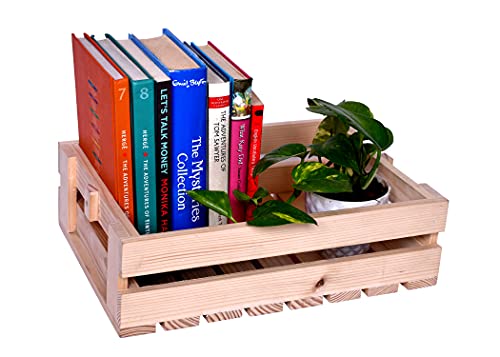 The Weaver's Nest Handcrafted Magazine Holder/Book Holder/Tray/Stand with Handle for Books, Flower Pot, Home Décor