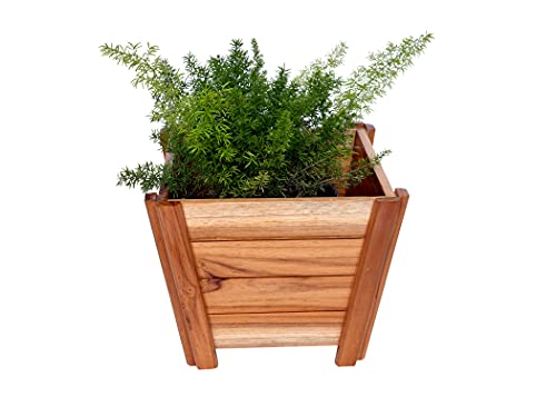 The Weaver's Nest Wooden Planter Box/Plant Stand, Flower Pot Holder for Home, Restaurants, Hotels, Garden, Balcony, Patio
