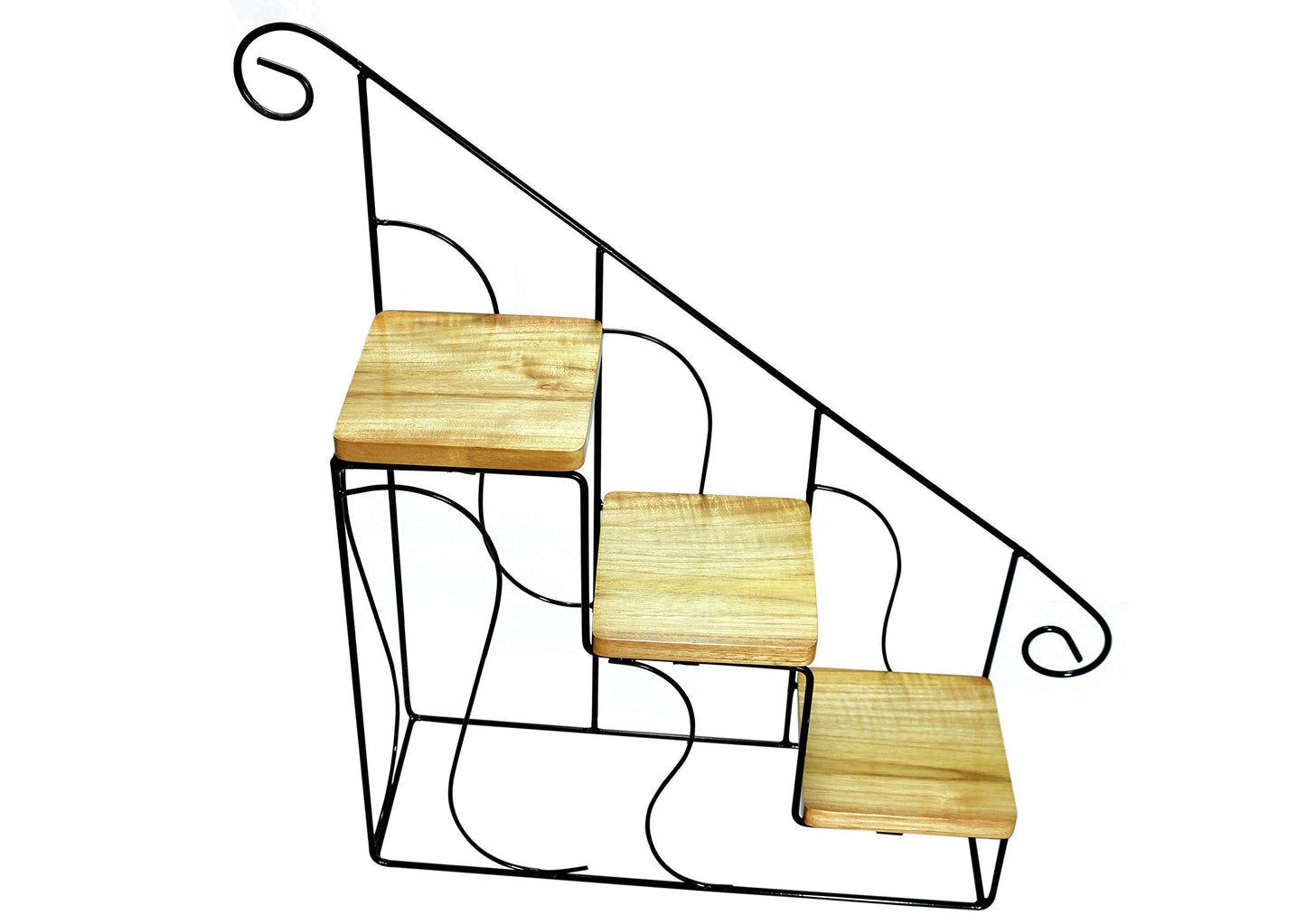 The Weaver's Nest Teak Wood and Iron Wall Shelf