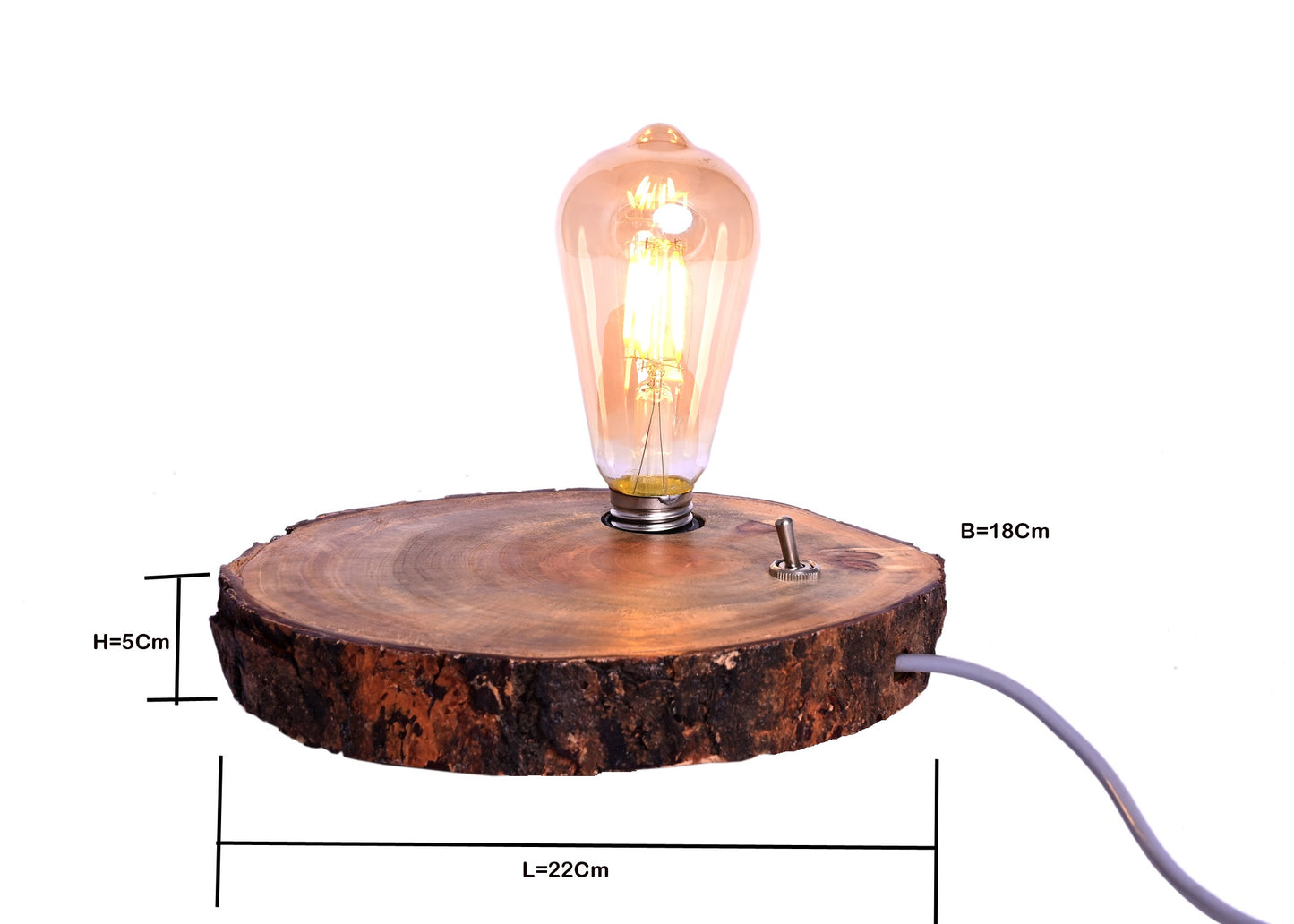 The Weaver's Nest Rustic Wooden log Table Lamp for Home, Living Room, Study Room, Offices, Hotels, and Restaurants (Brown, 22 X 18 X 5 cm)