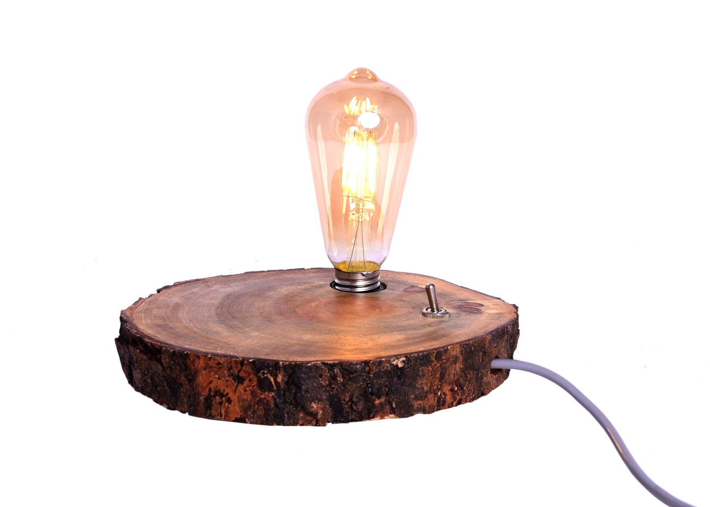 The Weaver's Nest Rustic Wooden log Table Lamp for Home, Living Room, Study Room, Offices, Hotels, and Restaurants (Brown, 22 X 18 X 5 cm)