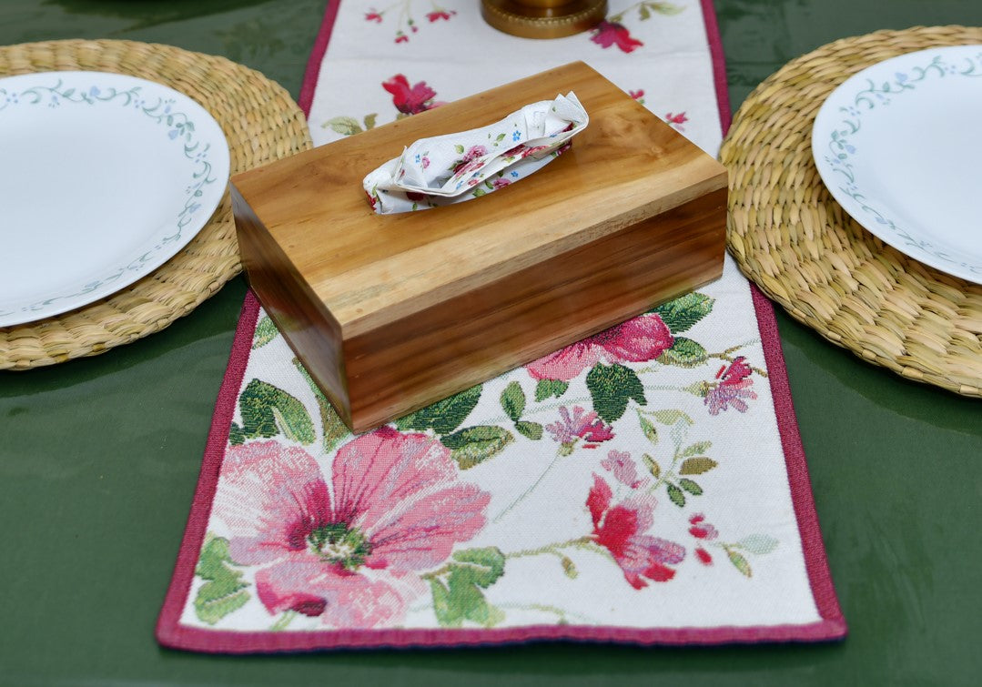 The Weaver's Nest Natural Teak wood Napkin Holder - For Tables - Kitchen Napkin Dispenser - Kitchen Accessories - Restaurant Storage Organizer