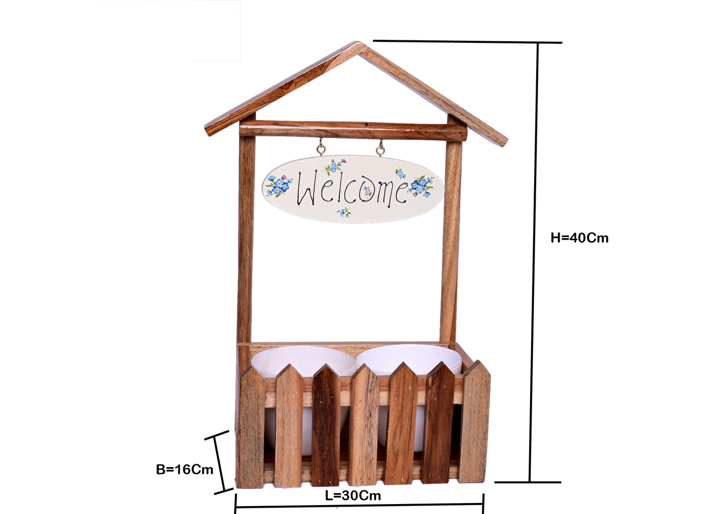 The Weaver's Nest Wooden Welcome Fence Planter