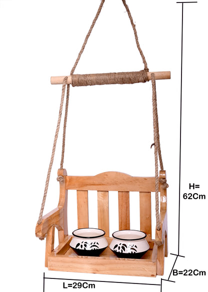 The Weaver's Nest Wooden Handcrafted Hanging Bird Feeder