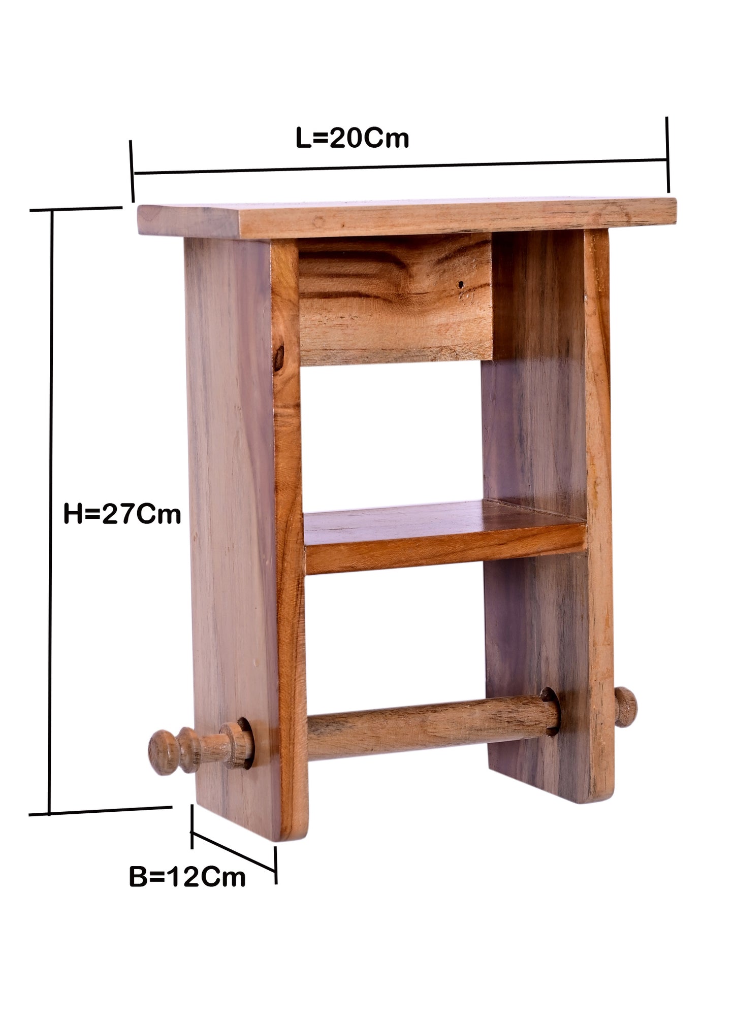 The Weaver's Nest Wooden Paper Towel Holder/Tissue Paper Stand/Roll Dispenser for Washrooms, Restrooms, Restaurants, Hotels (L 20 x W 12 x H 27 cm)