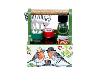 The Weaver's Nest Spoon Stand Cutlery Holder and Table Organizer with Storage for Kitchen and Dining Table