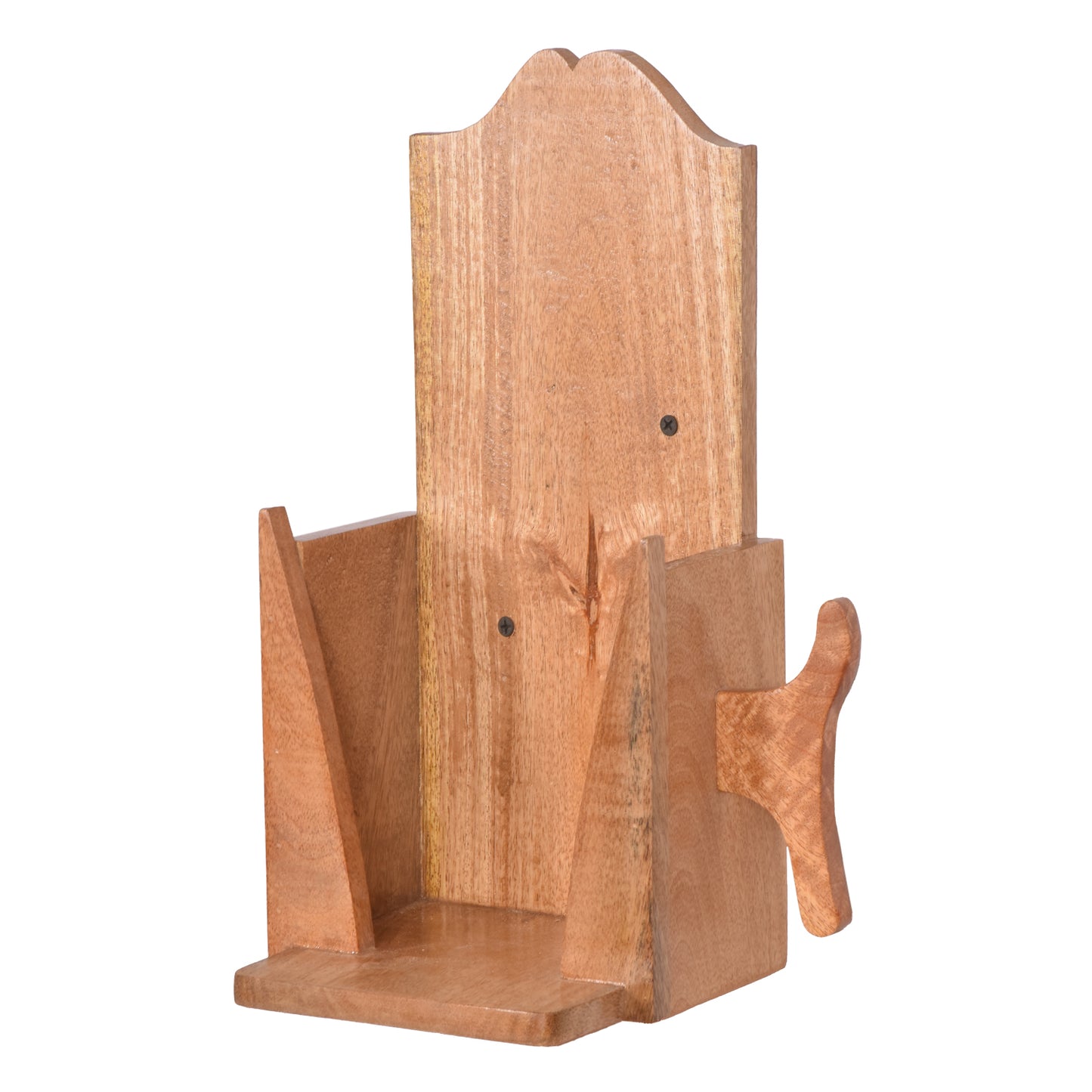 The Weaver's Nest Solid wood Wall Mounted Electric Iron Holder, Laundry Room Iron Storage organizer