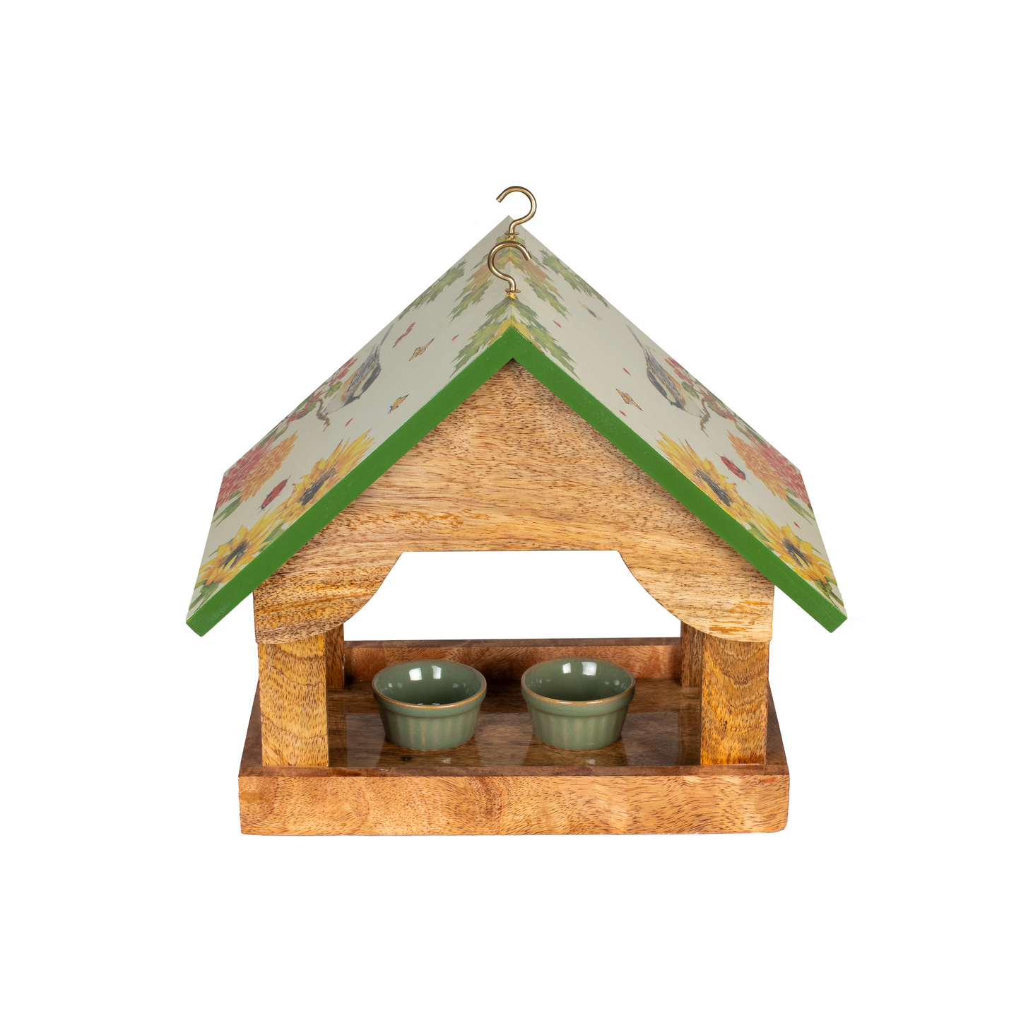The Weaver's Nest Wooden Birdfeeder With Sunflowers