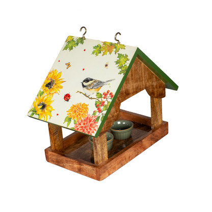 The Weaver's Nest Wooden Birdfeeder With Sunflowers