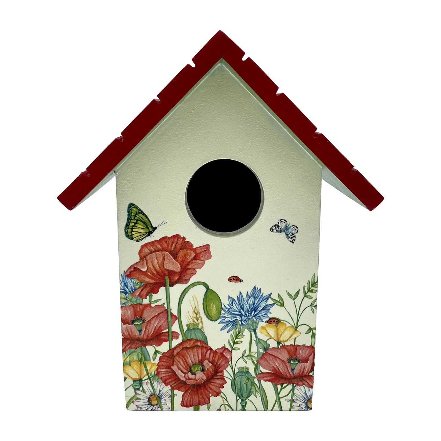 The Weaver's Nest Floral Meadows with Poppies Bird House