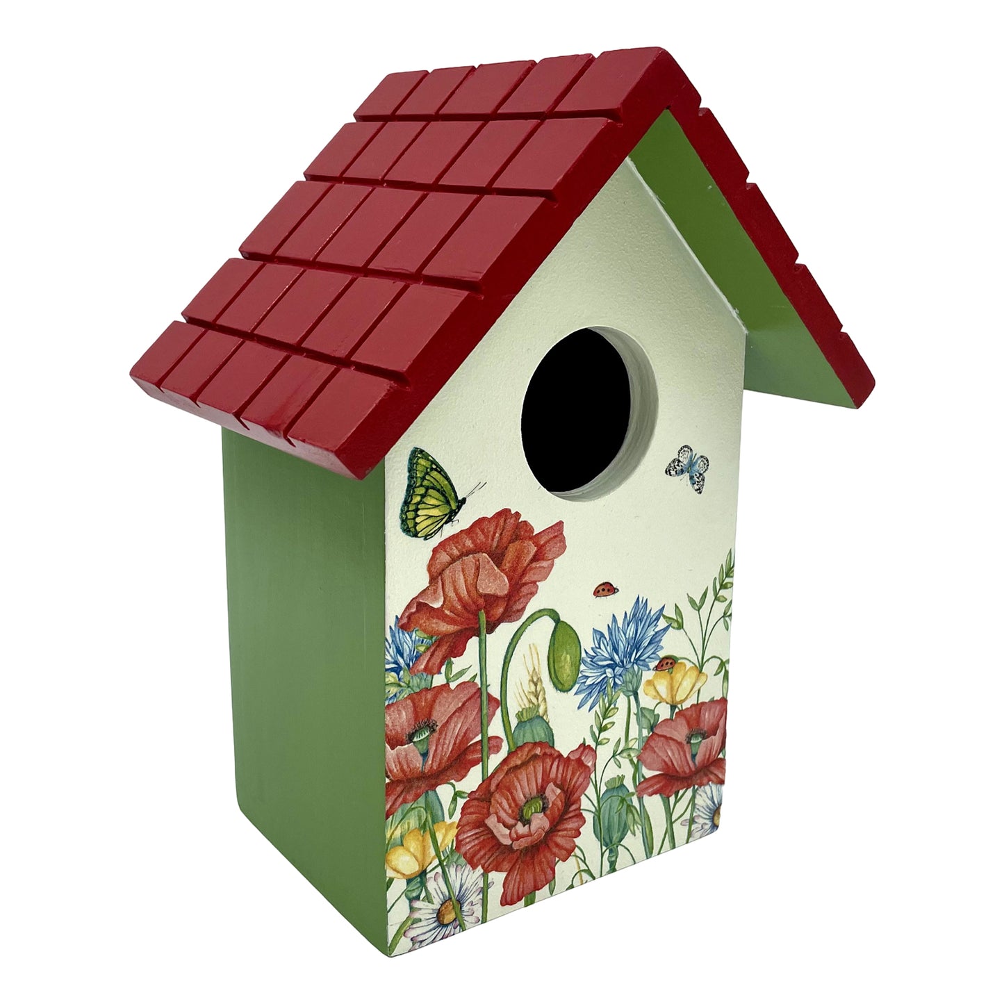 The Weaver's Nest Floral Meadows with Poppies Bird House