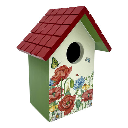The Weaver's Nest Floral Meadows with Poppies Bird House