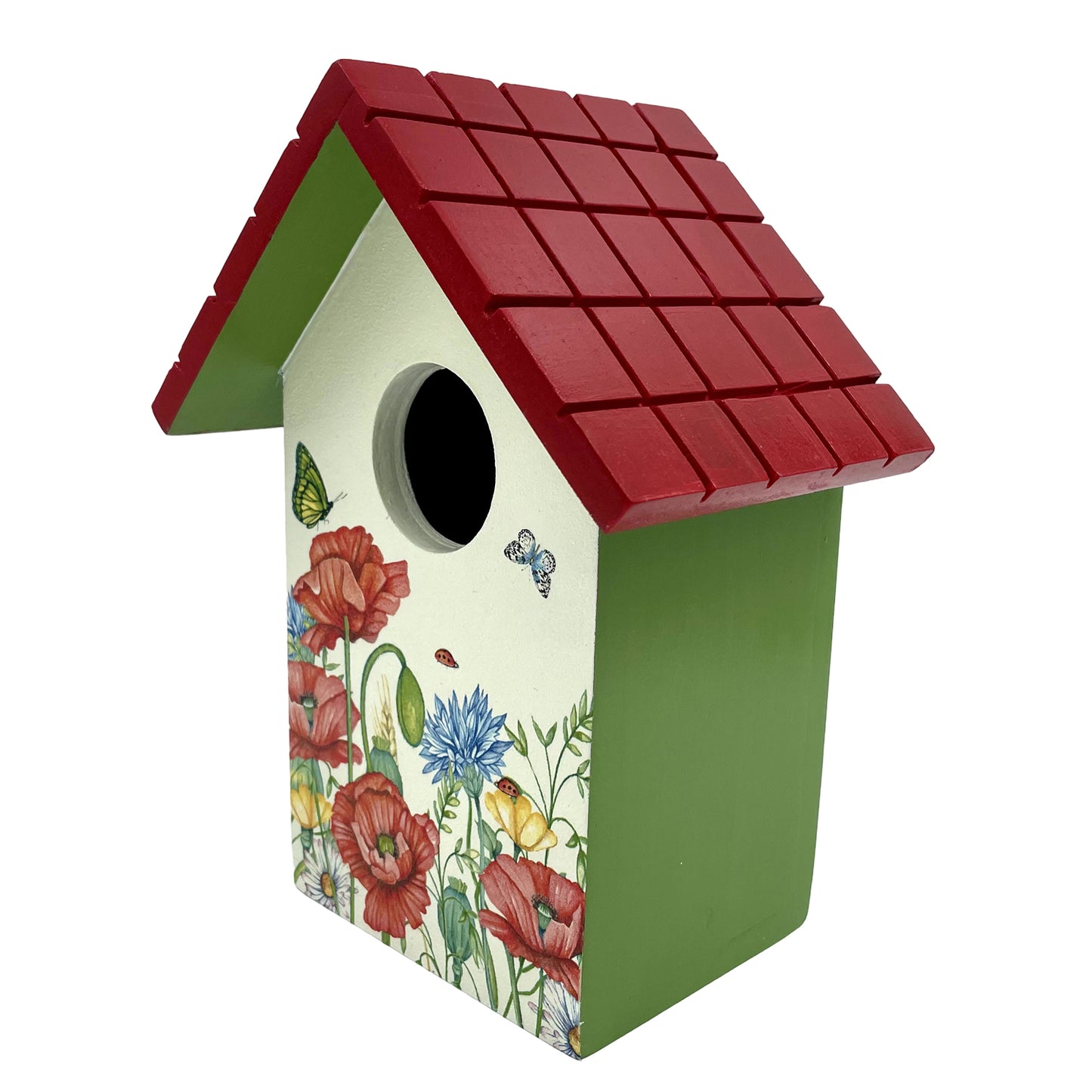 The Weaver's Nest Floral Meadows with Poppies Bird House