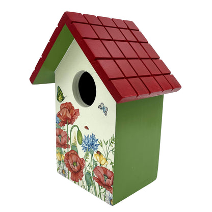 The Weaver's Nest Floral Meadows with Poppies Bird House