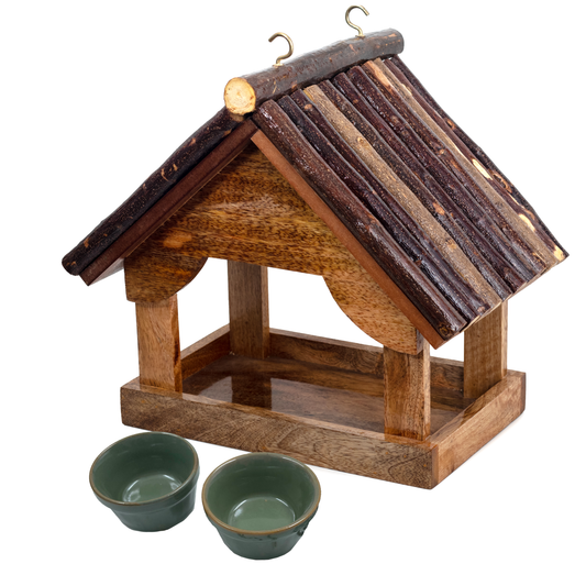 The Weaver's Nest Rustic Wooden Birdfeeder