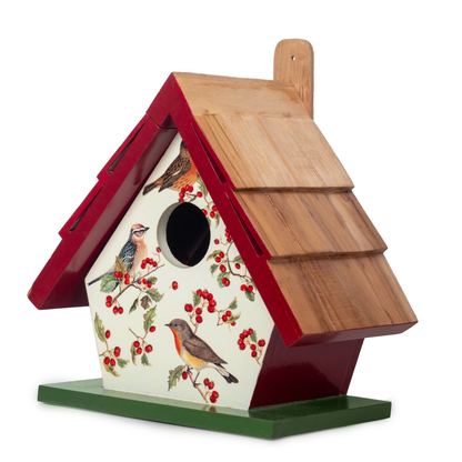 The Weaver's Nest Teak Wood Roof Bird House