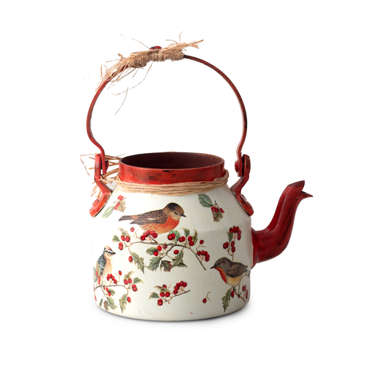 The Weaver's Nest Beautifully Hand Crafted Kettle Planter Berries