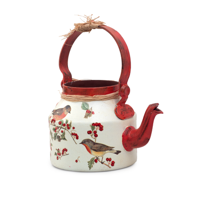 The Weaver's Nest Beautifully Hand Crafted Kettle Planter Berries