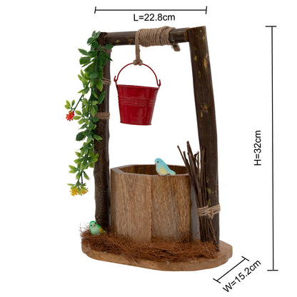 The Weaver's Nest Wishing Well Planter with Floral Vine