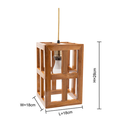 The Weaver's Nest Rustic Vintage Teak Wood Hanging Light/Lamp,  Pendant Light for Home Decor, Living Room, Study Room