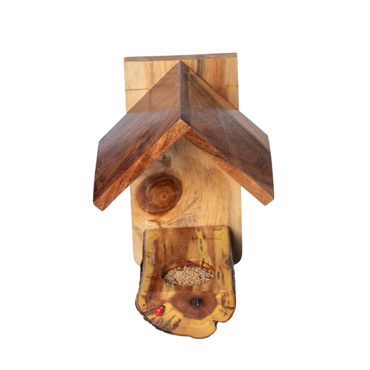 The Weaver's Nest Wooden Log Bird Feeder