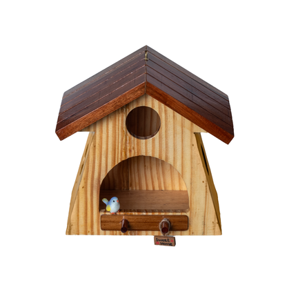 The Weaver's Nest House Shaped Wooden Bird Feeder