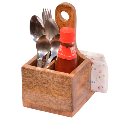 The Weaver's Nest Spoon Stand Cutlery Holder with Napkin Holder / Table Organizer for Dinning Table and Kitchen